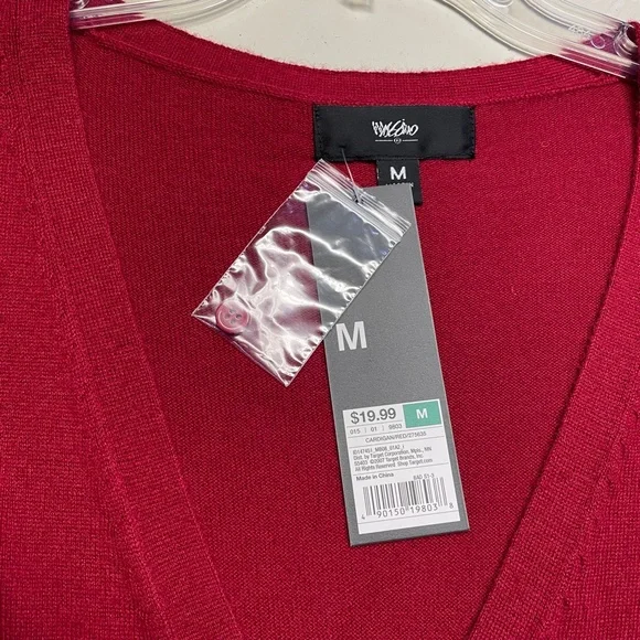 Massimo Short Red Cardigan Medium Brand NEW - Picture 3 of 5